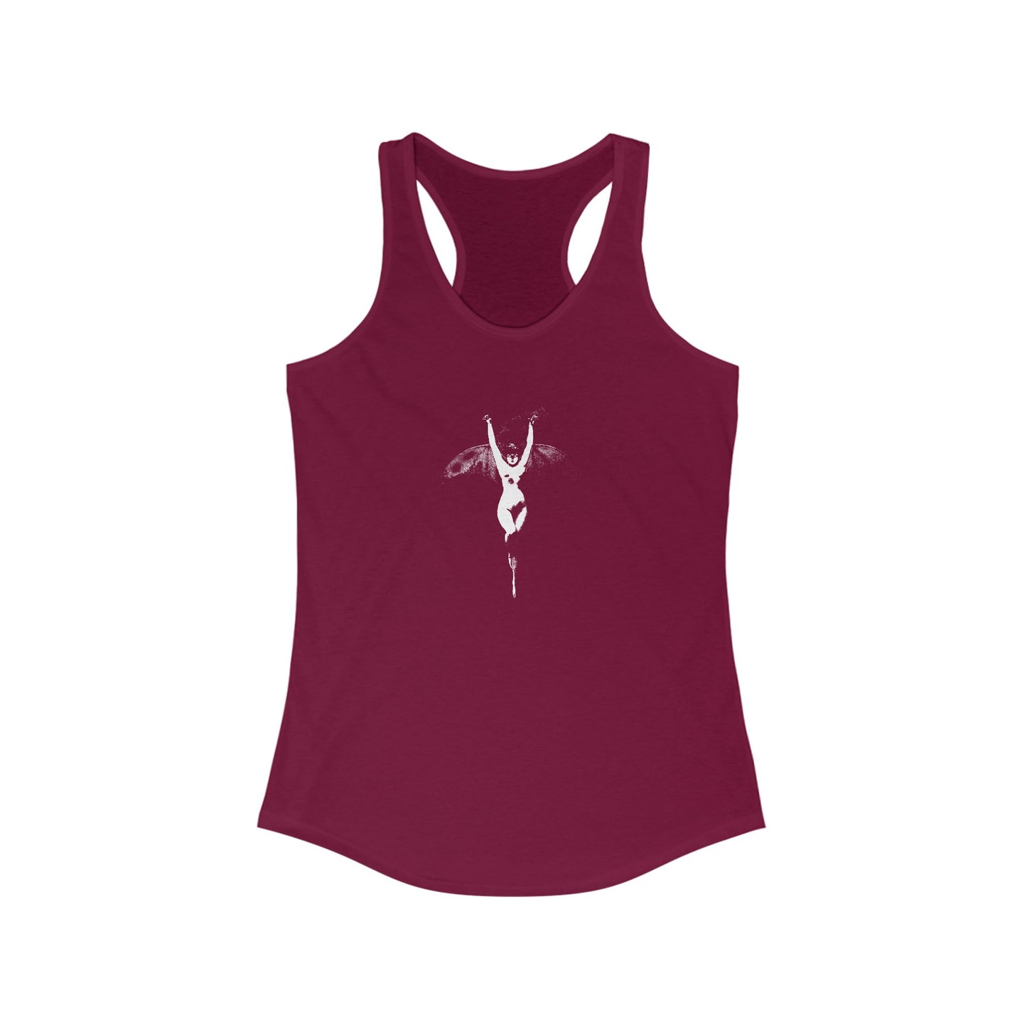 Slim Fit Racerback Bat Lady Tank