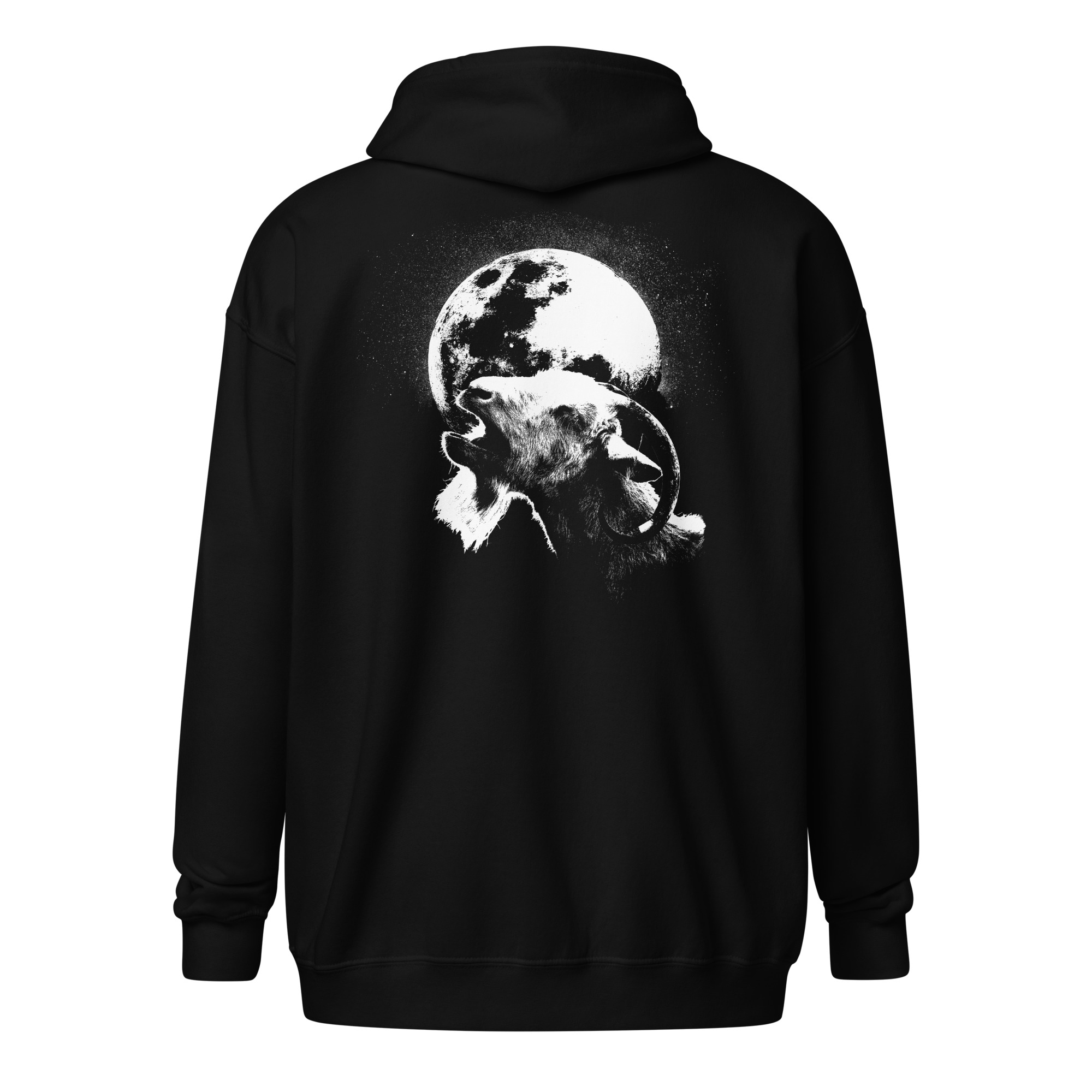 Bah at the Moon zip hoodie - Image 1